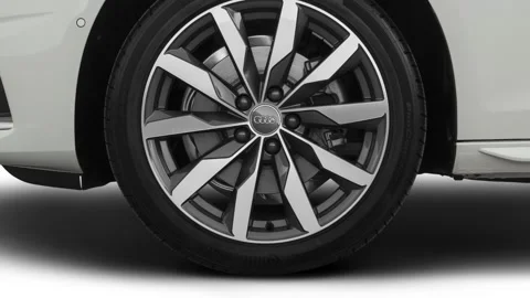 Car wheel side view Glacier White Metallic 2021 Audi A4 Prestige 40 TFSI Stock Footage 159593340