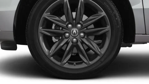 Car wheel side view Lunar Silver Metallic 2019 Acura MDX with A-Spec Package Stock Footage 160069158