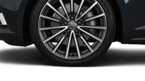 Car wheel side view Moonlight Blue Metallic 2018 Audi A5 Prestige 2.0 TFSI Stock Footage 159957829