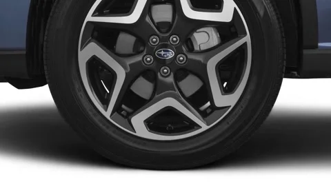 Car wheel side view Quartz Blue Pearl 2020 Subaru Crosstrek 2.0i Limited Stock Footage 159833404