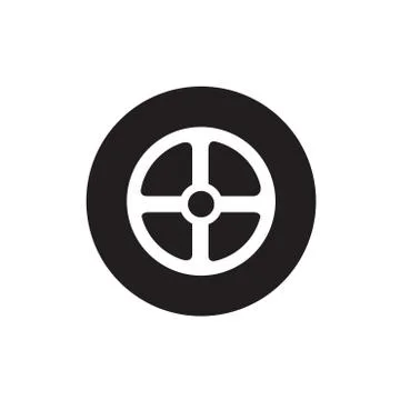 Car wheel. Single flat icon on white background Stock Illustration