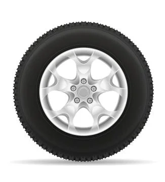 Car wheel tire from the disk vector illustration Stock Illustration
