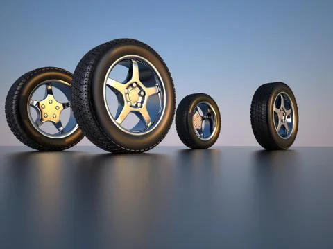 Car wheel tire Stock Illustration