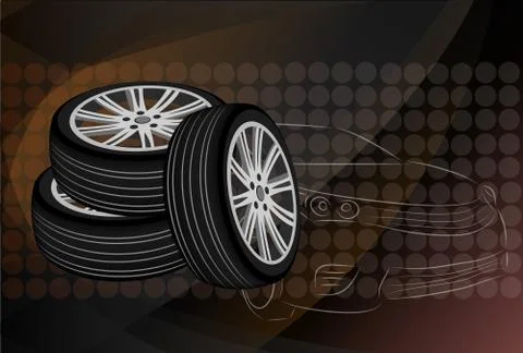 Car wheel. vector illustration eps 10. Stock Illustration