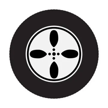 Car wheel on white background Stock Illustration