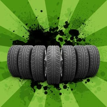 Car wheels. Abstract background Stock Illustration