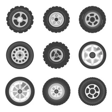 Car wheels Stock Illustration