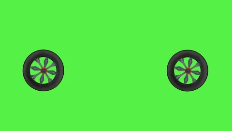 Car wheels motion 4k  green screen animation video Stock Footage 289299253