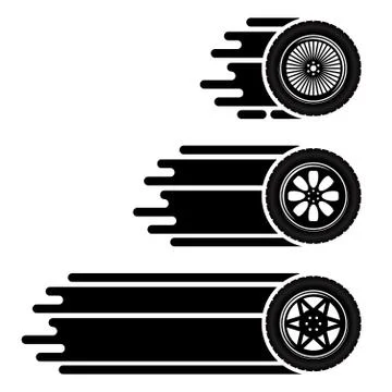 Car wheels move track Stock Illustration