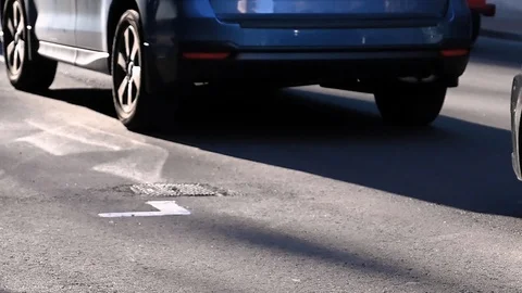Car wheels running on the road 스톡 동영상 105147729