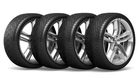 Car wheels set Stock Illustration