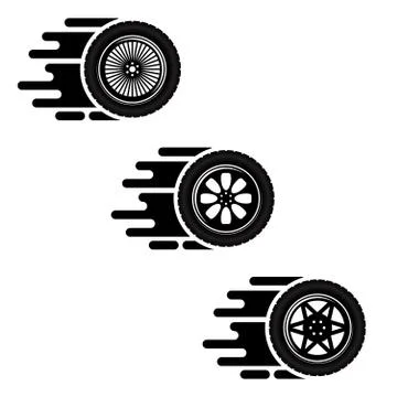 Car wheels set Stock Illustration