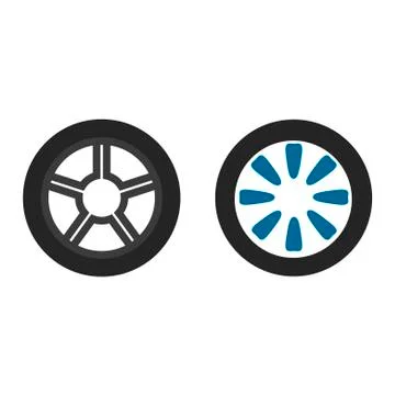 Car wheels set on white background. Vector illustration. EPS 10. Stock Illustration