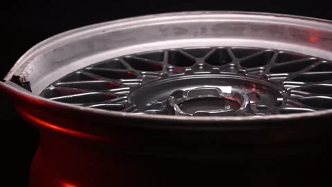 Car wheels titanium rims after a traffic accident 스톡 동영상 242406804