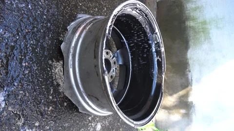 Car wheels, titanium rims, black Stock-Footage 282511003