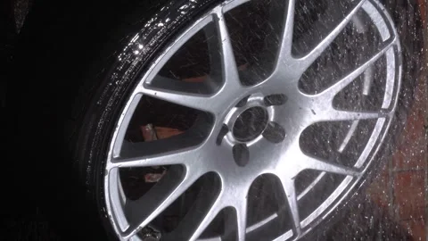 Car wheels, titanium rims Stock Footage 305654699
