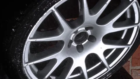 Car wheels, titanium rims Stock Footage 305654718