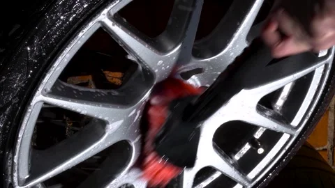 Car wheels, titanium rims Stock Footage 305654935