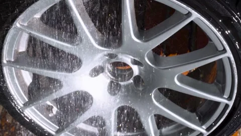 Car wheels, titanium rims Stock Footage 305654985