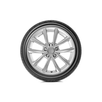 Car wheels on white background. Stock Photos