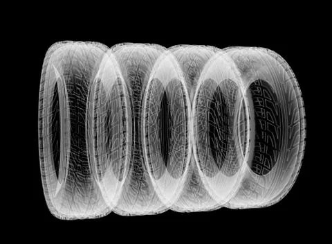 Car wheels X-Ray style Stock Illustration
