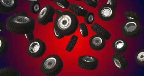 Car whell falling slow motion 4k Stock Footage 88548656