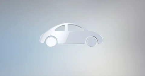 Car White 3d Icon Stock Footage 67950019