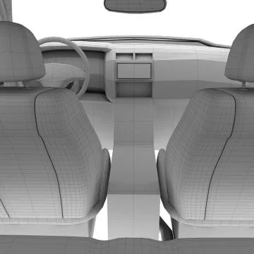 Car on white, interior view Ilustração Stock