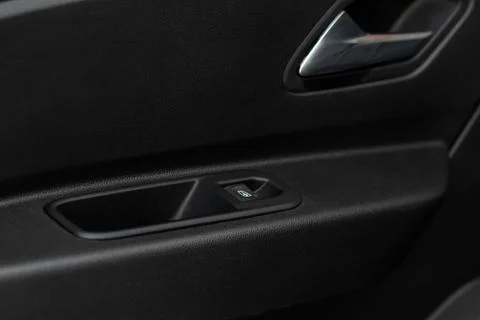 Car window control panel.  Automatic power window up and down button. Stock Photos