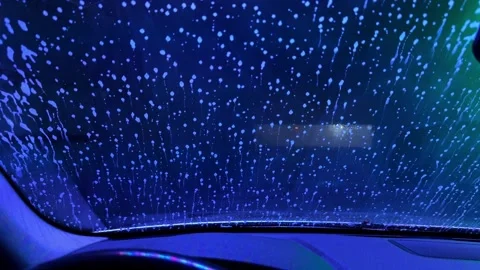 A car window is covered in green spots 스톡 동영상 271283494