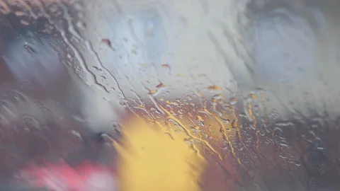 Car window in the rain Stock Footage 88095770
