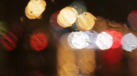Car window rain night background defocused Stock Footage 12434265