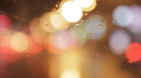 Car window rain night background defocused in motion Stock Footage 12457736