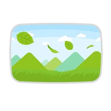 Car window. summer scenery Illustrazione stock