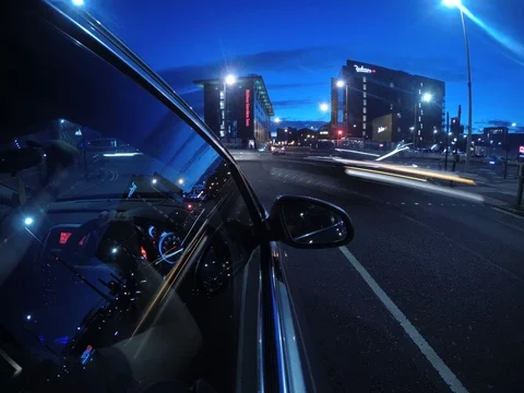 Car window time lapse through Glasgow Stock Footage 94760683