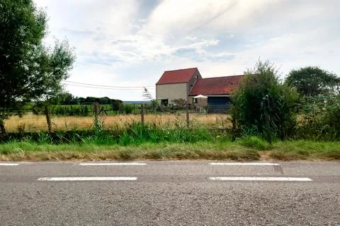 Car window view over the roadside of a freeway in Belgium Stock Photos