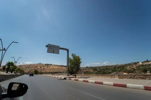Car window view over the roadside in Fes Stock Photos