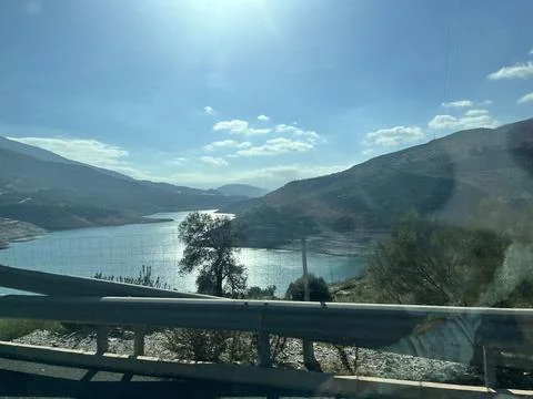 Car window view in Spain Foto stock
