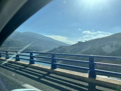 Car window view in Spain Foto stock
