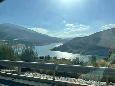 Car window view in Spain Foto stock