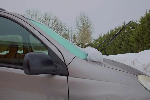 Car window in winter. Stock Photos