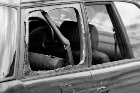 Car windows smashed 写真素材
