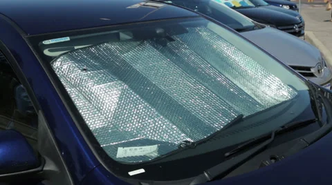 Car windscreen shield against the sun 스톡 동영상 37060070