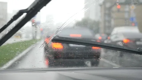 Car windshield brushes Video stock 93177036