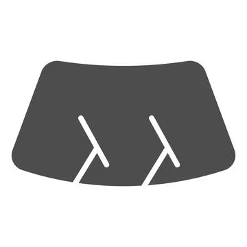 Car windshield solid icon, Car parts concept, wiper sign on white background Stock Illustration