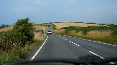 Car windshield view driving in Dorset England Stock-Footage 142172587
