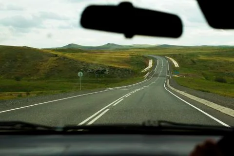 Car windshield view	 Stock Photos