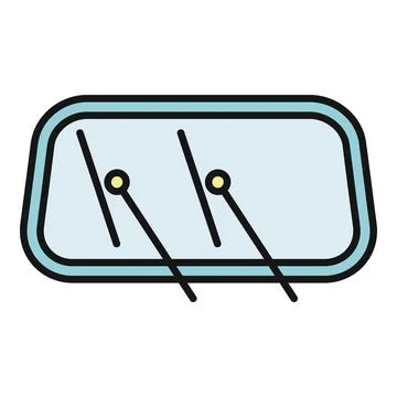 Car windshield wipers cleaning auto window icon Stock Illustration