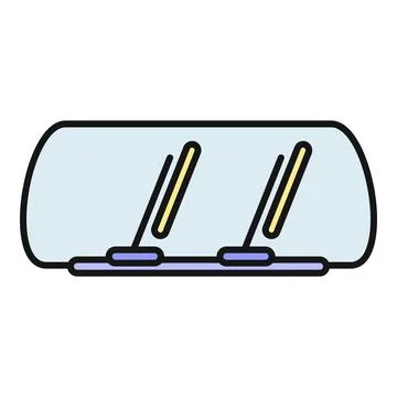 Car windshield wipers cleaning glass on a vehicle Stock Illustration