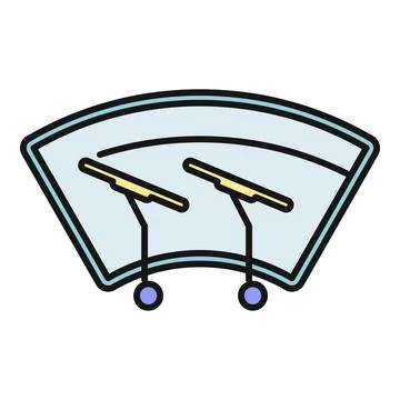 Car windshield wiping rain driving safety icon Stock Illustration
